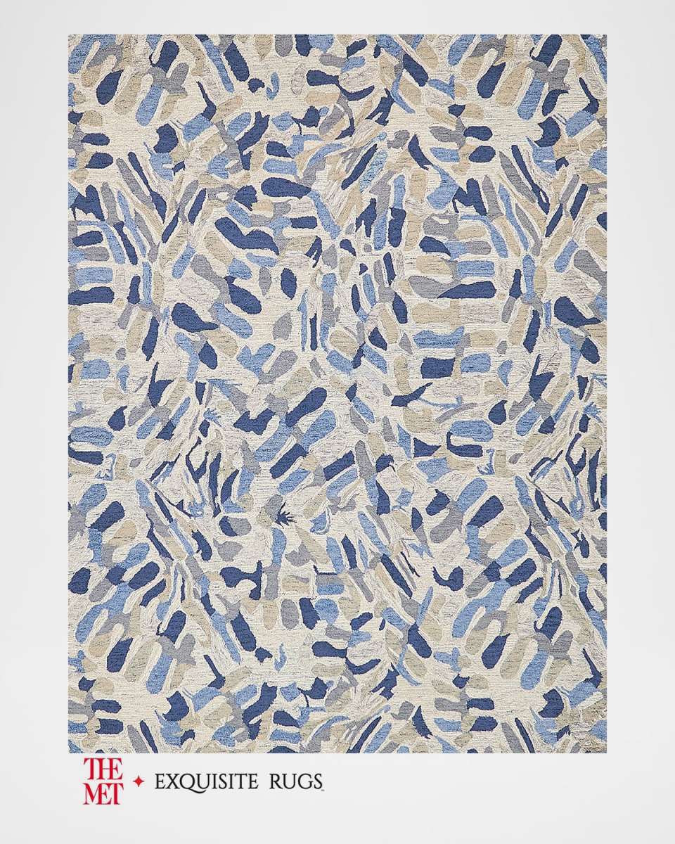 Botanica Hand-Tufted Navy/Ivory Rug, 6' x 9'